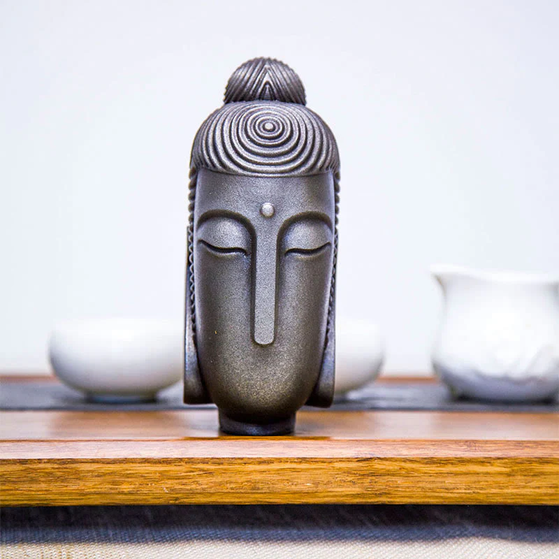Buddha Stones Occhi Chiusi Buddha in Meditazione Statua in Resina Ruggine Polvere di Ferro Decorazione per la Casa - Image 20