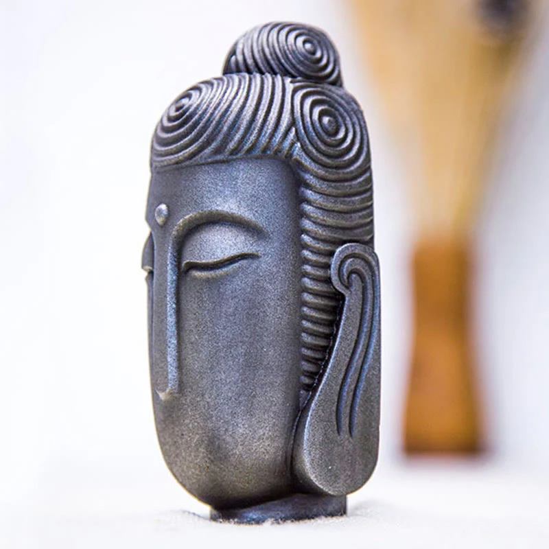 Buddha Stones Occhi Chiusi Buddha in Meditazione Statua in Resina Ruggine Polvere di Ferro Decorazione per la Casa - Image 24