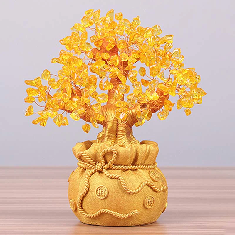 Buddha Stones Ornamento in pietra preziosa naturale citrino per l'albero dei soldi - Feng Shui per la prosperità - Image 10
