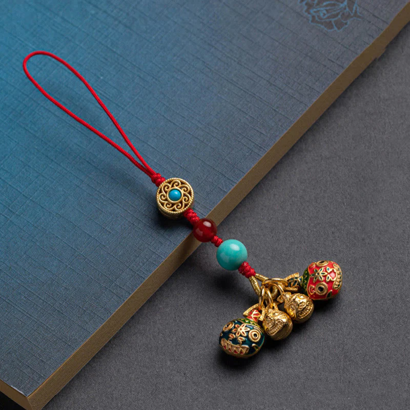 Buddha Stones Oro Ingoiare Bestia Famiglia Fortuna Portachiavi Auto Telefono Appeso Decorazione - Image 15
