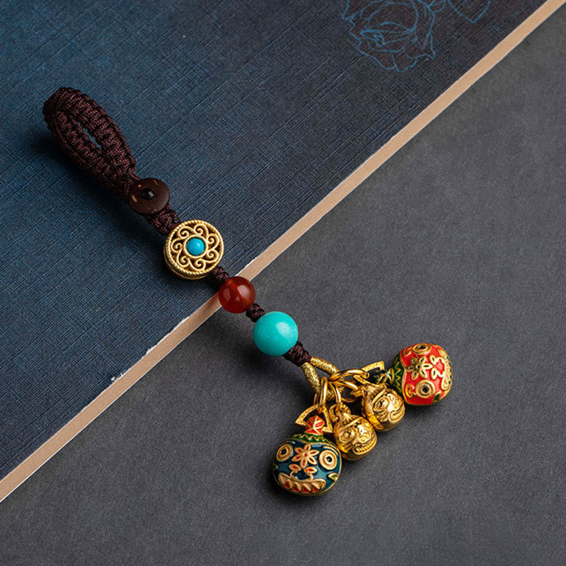Buddha Stones Oro Ingoiare Bestia Famiglia Fortuna Portachiavi Auto Telefono Appeso Decorazione - Image 16