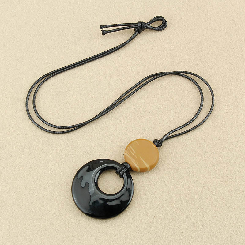 Buddha Stones Ossidiana nera Liuli Picture Stone Collana pendente in rame - Image 2