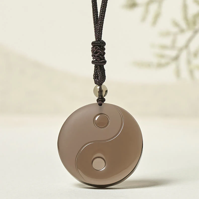Buddha Stones Ossidiana nera Taoismo Cinque montagne sacre Mantra a nove caratteri Intagliato Purificazione Yin Yang Collana pendente - Image 15
