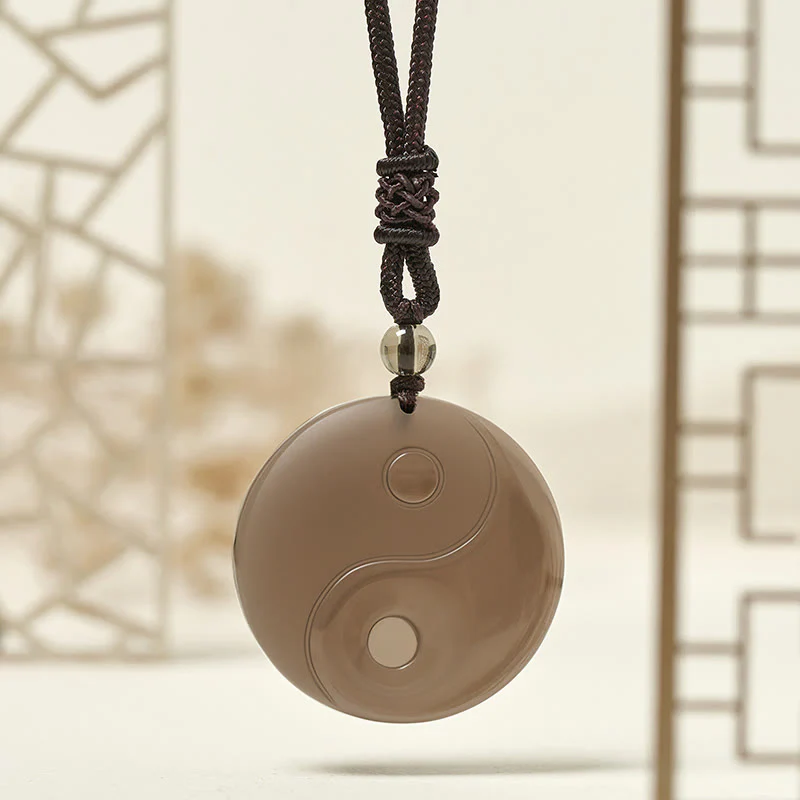 Buddha Stones Ossidiana nera Taoismo Cinque montagne sacre Mantra a nove caratteri Intagliato Purificazione Yin Yang Collana pendente - Image 16