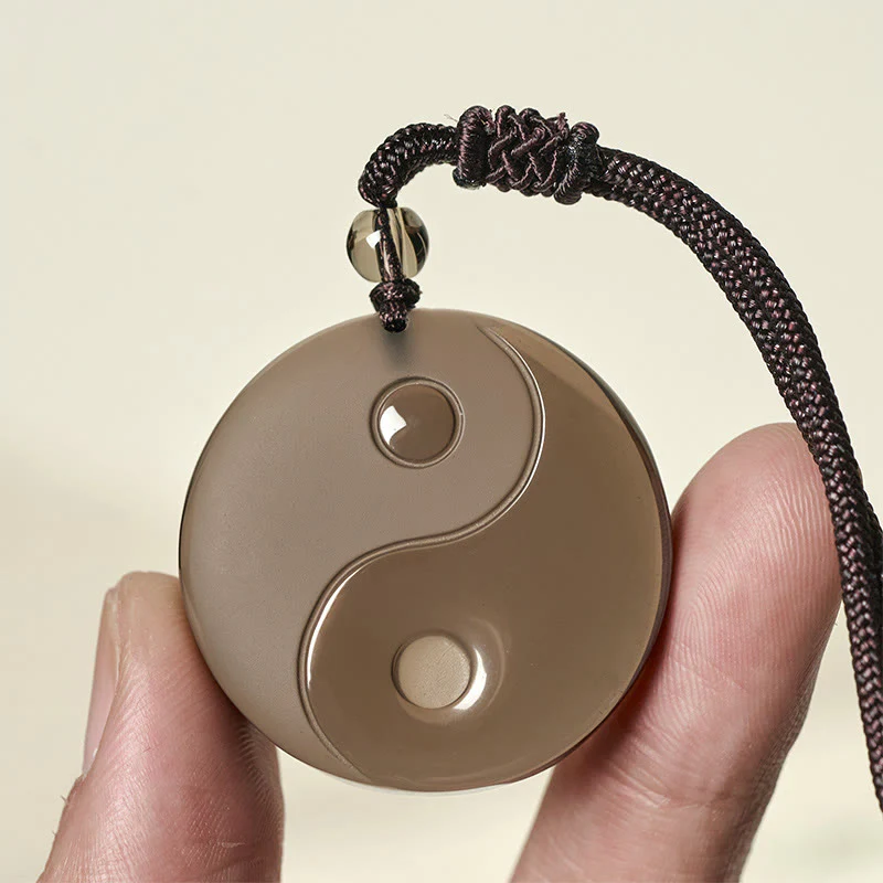Buddha Stones Ossidiana nera Taoismo Cinque montagne sacre Mantra a nove caratteri Intagliato Purificazione Yin Yang Collana pendente - Image 18