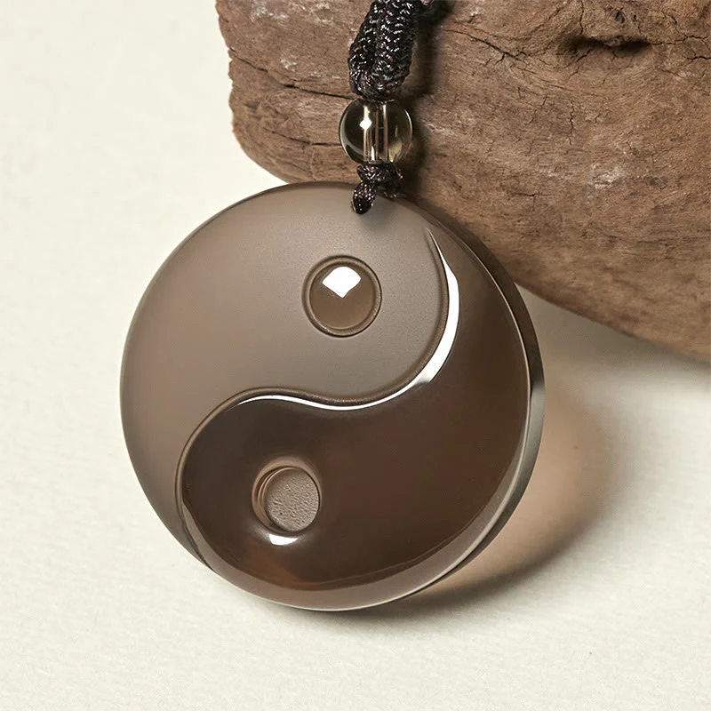 Buddha Stones Ossidiana nera Taoismo Cinque montagne sacre Mantra a nove caratteri Intagliato Purificazione Yin Yang Collana pendente - Image 19