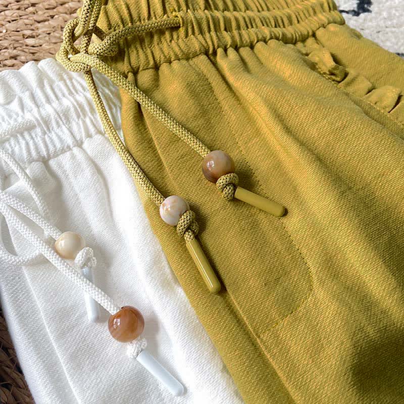Buddha Stones Pantaloncini estivi da donna con coulisse, volant e vita elasticizzata, con tasche. - Image 31