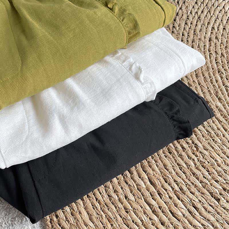 Buddha Stones Pantaloncini estivi da donna con coulisse, volant e vita elasticizzata, con tasche. - Image 32