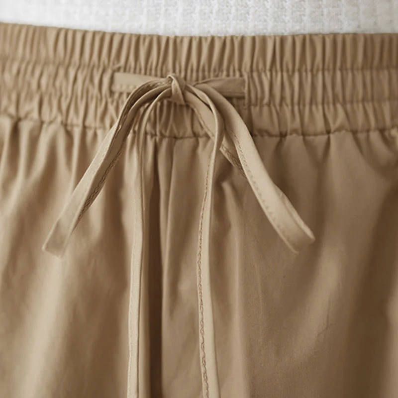 Buddha Stones Pantaloni Capri a gamba larga da donna con tasche e design laterale abbottonato semplice - Image 23