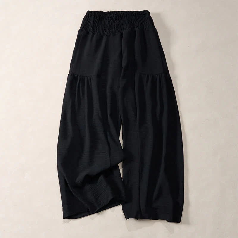 Buddha Stones Pantaloni da donna estivi a gamba larga, lunghi fino alla caviglia, con vita alta elasticizzata. - Image 6