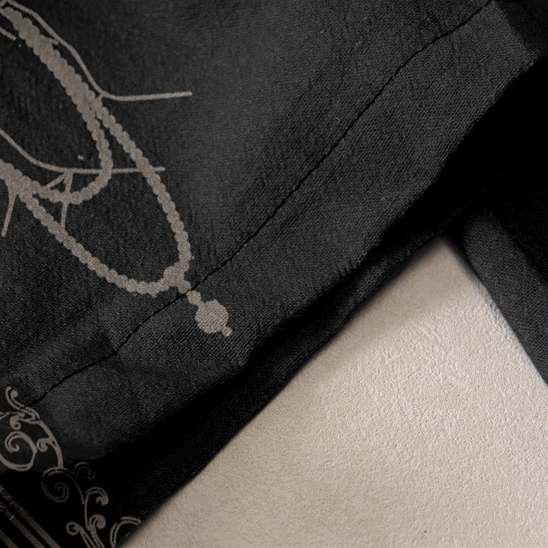 Buddha Stones Pantaloni da donna in cotone casual con elastico in vita e tasche, con stampa di fiori di loto, doppio Dorje Vajra Namaste Om e motivo a doppio Dorje. - Image 3