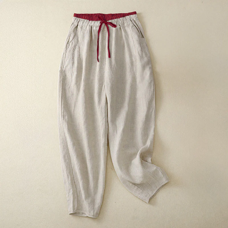 Buddha Stones Pantaloni harem da donna con tasche, lunghezza 7-8, con design color blocking, modello Commute