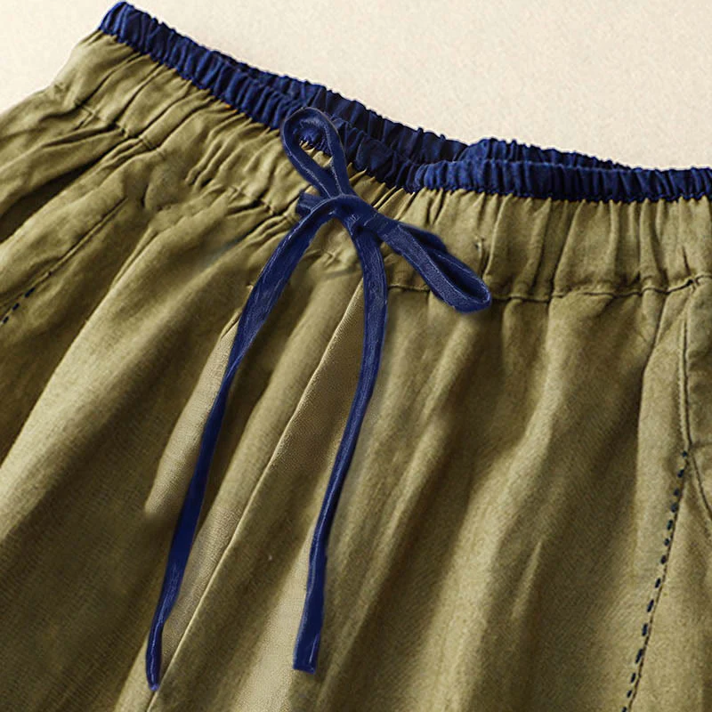 Buddha Stones Pantaloni harem da donna con tasche, lunghezza 7-8, con design color blocking, modello Commute - Image 11