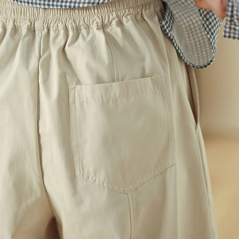 Buddha Stones Pantaloni harem da donna in cotone con tasche e lunghezza alla caviglia, dal design semplice - Image 5