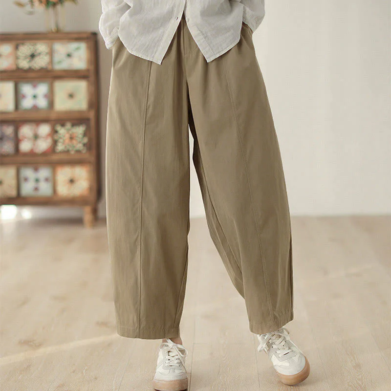 Buddha Stones Pantaloni harem da donna in cotone con tasche e lunghezza alla caviglia, dal design semplice - Image 7