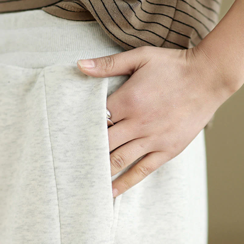 Buddha Stones Pantaloni larghi da donna in cotone casual con tasche - Image 8