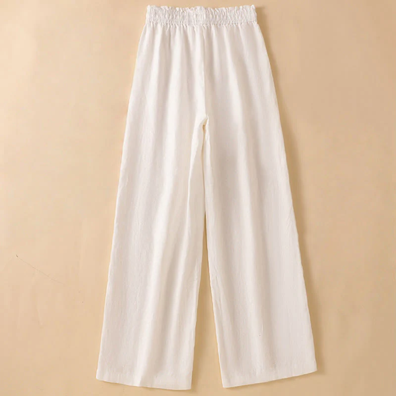 Buddha Stones Pantaloni larghi da donna in cotone con tasche, modello dritto e casual, lunghezza 7-8 - Image 29