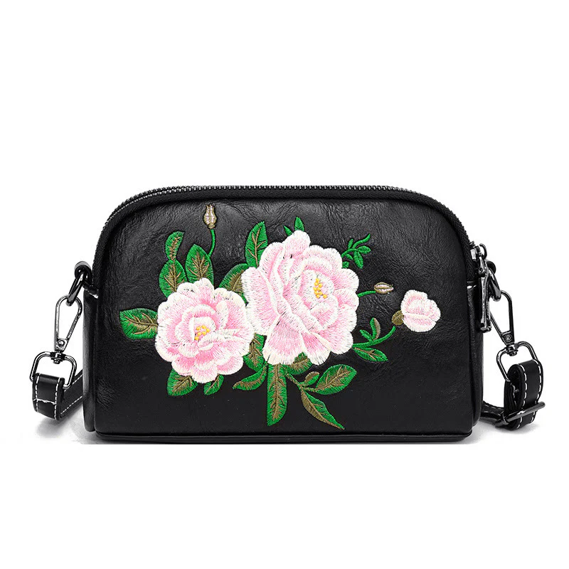 Buddha Stones Peonia Melograno Fiori Su Ricamo Viaggio Borsa per la spesa Borsa a tracolla Borsa a tracolla