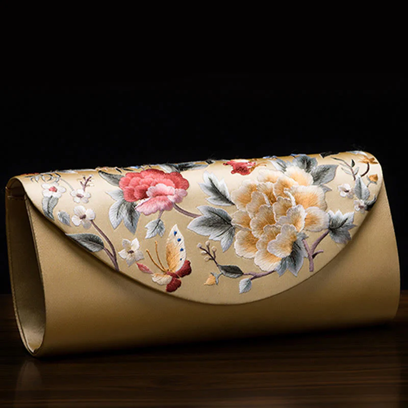 Buddha Stones Peonia Tulipano Su Ricamo Borsa da sposa Borsa a tracolla - Image 2