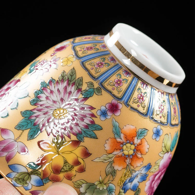 Buddha Stones Peony Flowers Ceramic Gaiwan Sancai Tazza da tè Kung Fu Tazza da tè e piattino con coperchio - Image 6