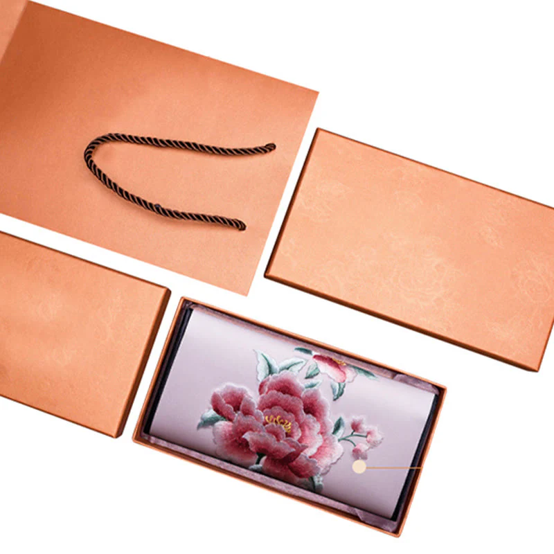 Buddha Stones Peony Su Ricamo Viaggio Shopping Borsa Lunga Borsa a Mano - Image 12