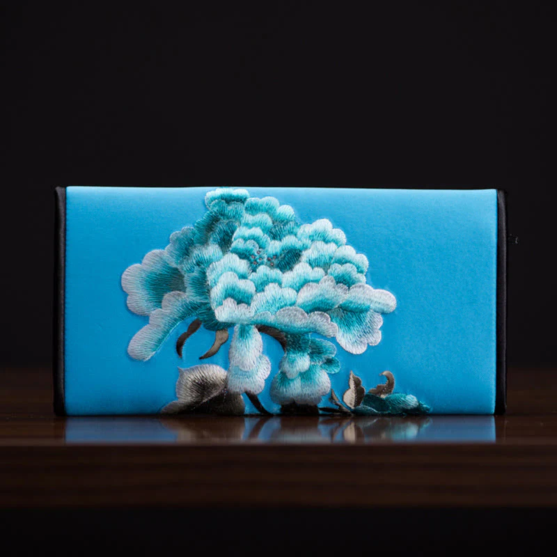 Buddha Stones Peony Flower Su Ricamo Viaggio Shopping Borsa Lunga Borsa a Mano - Image 12