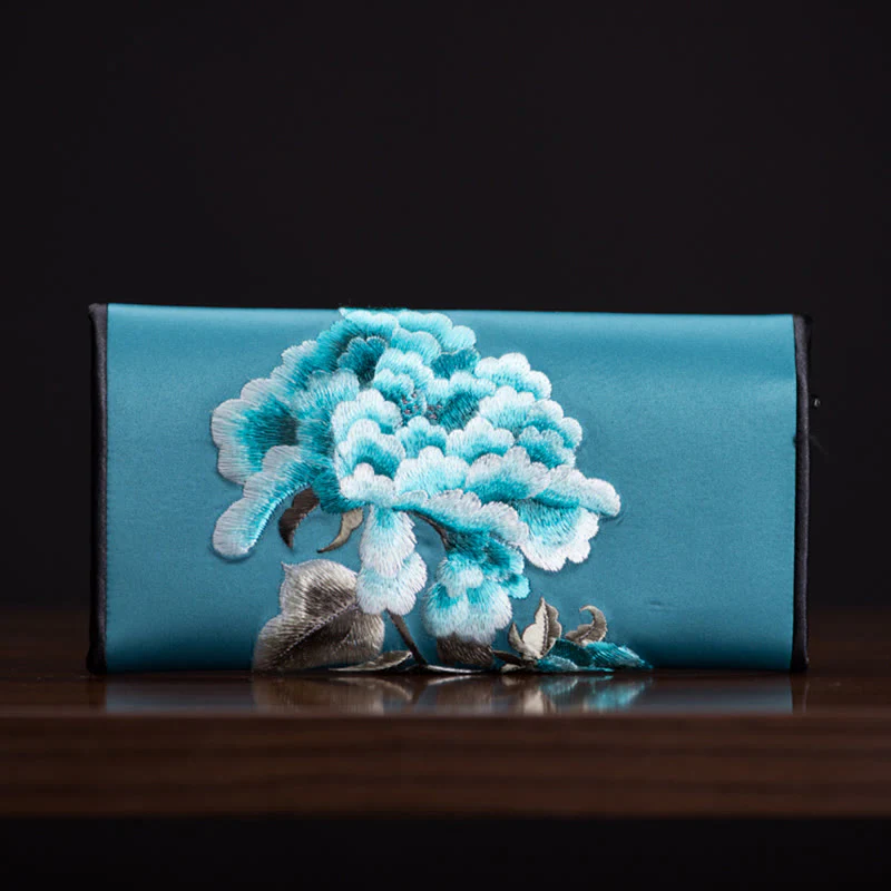 Buddha Stones Peony Flower Su Ricamo Viaggio Shopping Borsa Lunga Borsa a Mano - Image 15