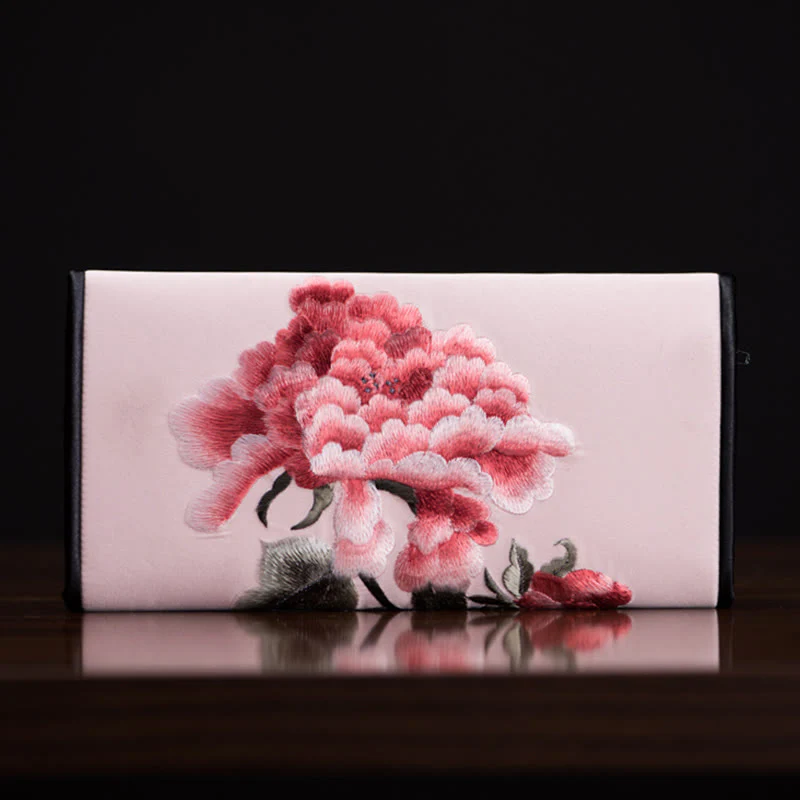 Buddha Stones Peony Flower Su Ricamo Viaggio Shopping Borsa Lunga Borsa a Mano - Image 16