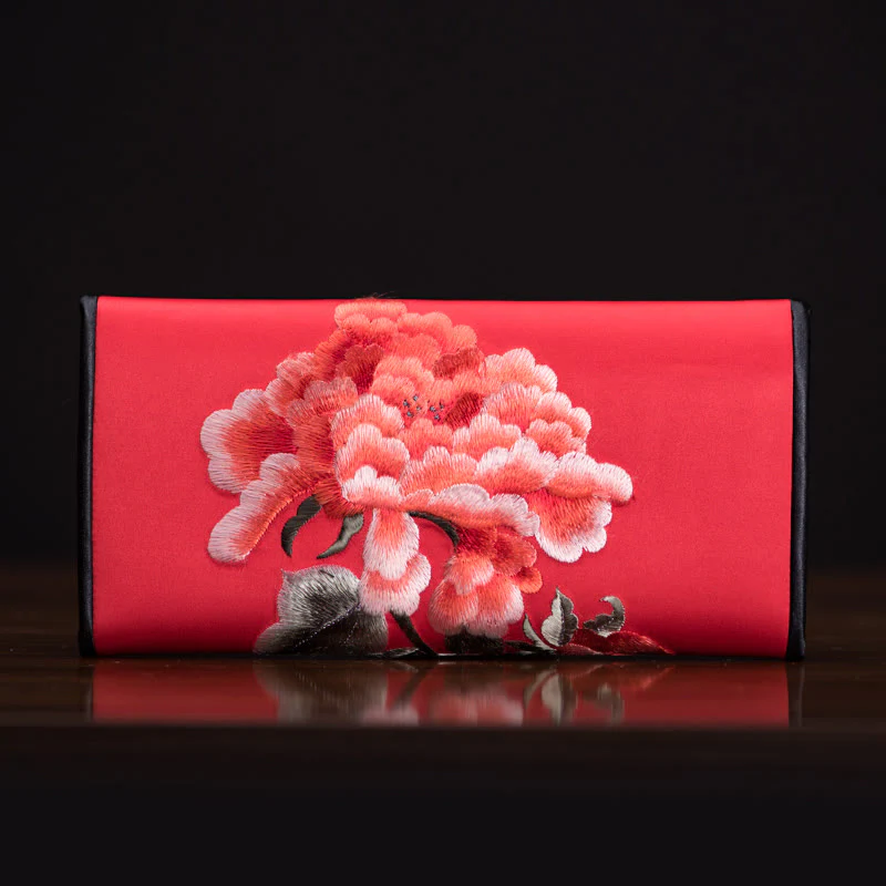 Buddha Stones Peony Flower Su Ricamo Viaggio Shopping Borsa Lunga Borsa a Mano - Image 17