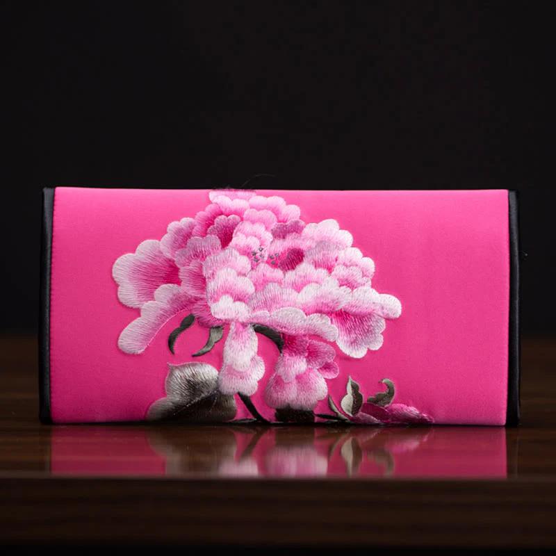 Buddha Stones Peony Flower Su Ricamo Viaggio Shopping Borsa Lunga Borsa a Mano - Image 18