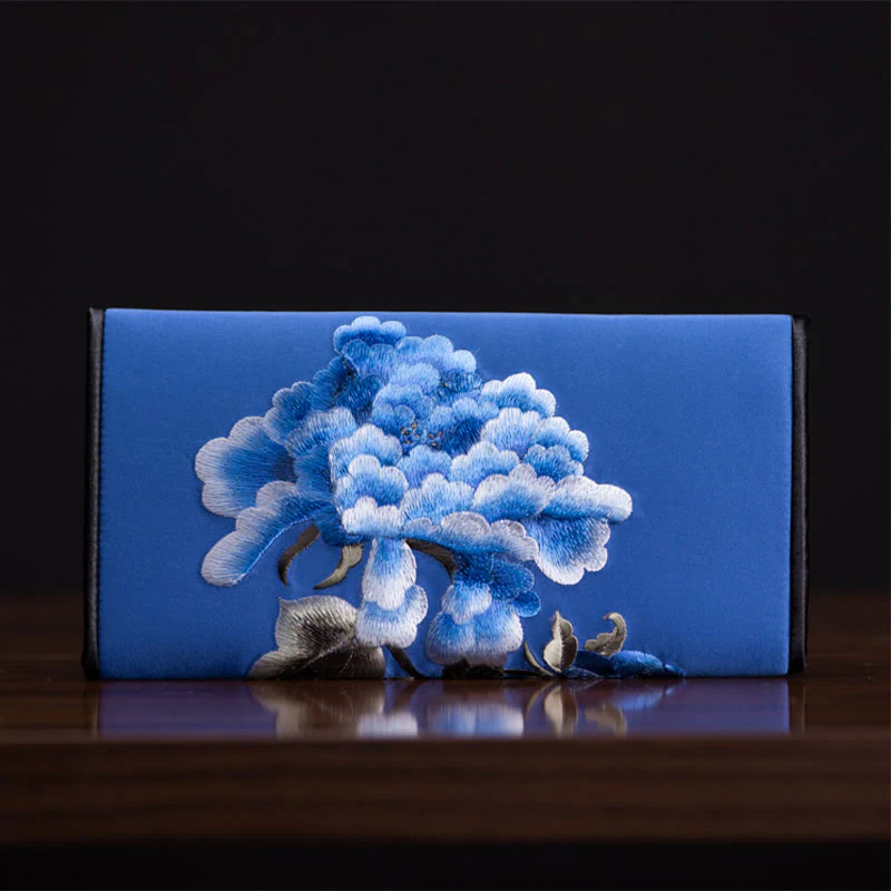 Buddha Stones Peony Flower Su Ricamo Viaggio Shopping Borsa Lunga Borsa a Mano - Image 19