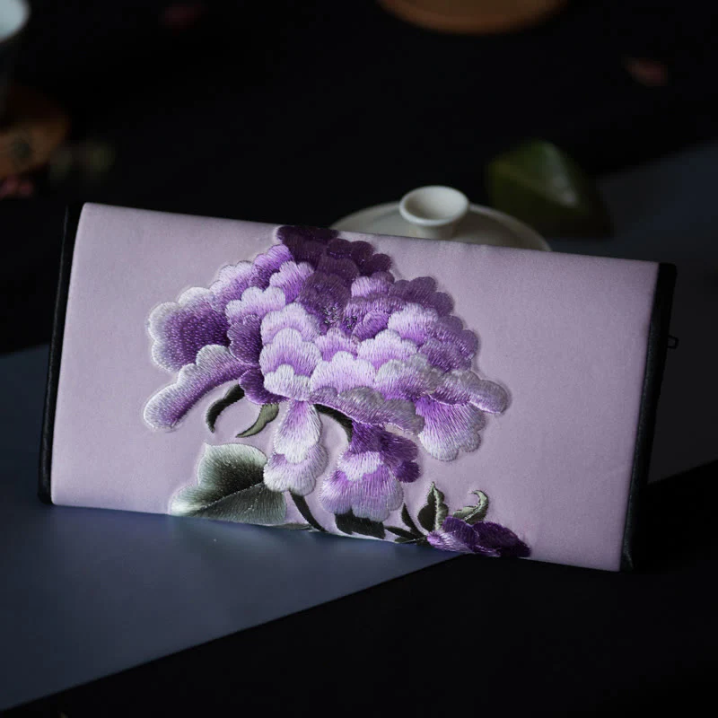 Buddha Stones Peony Flower Su Ricamo Viaggio Shopping Borsa Lunga Borsa a Mano - Image 23