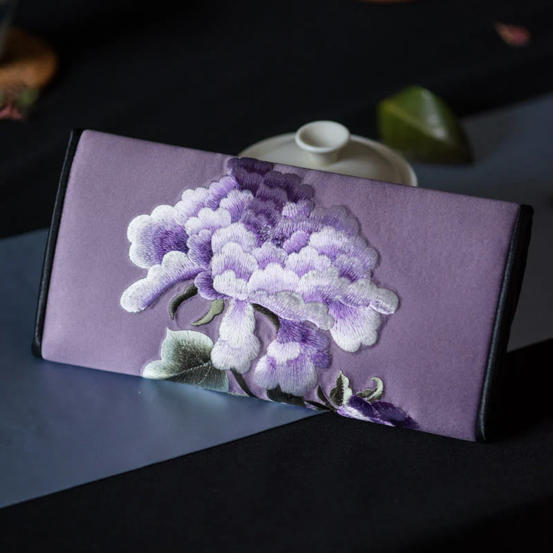 Buddha Stones Peony Flower Su Ricamo Viaggio Shopping Borsa Lunga Borsa a Mano - Image 24
