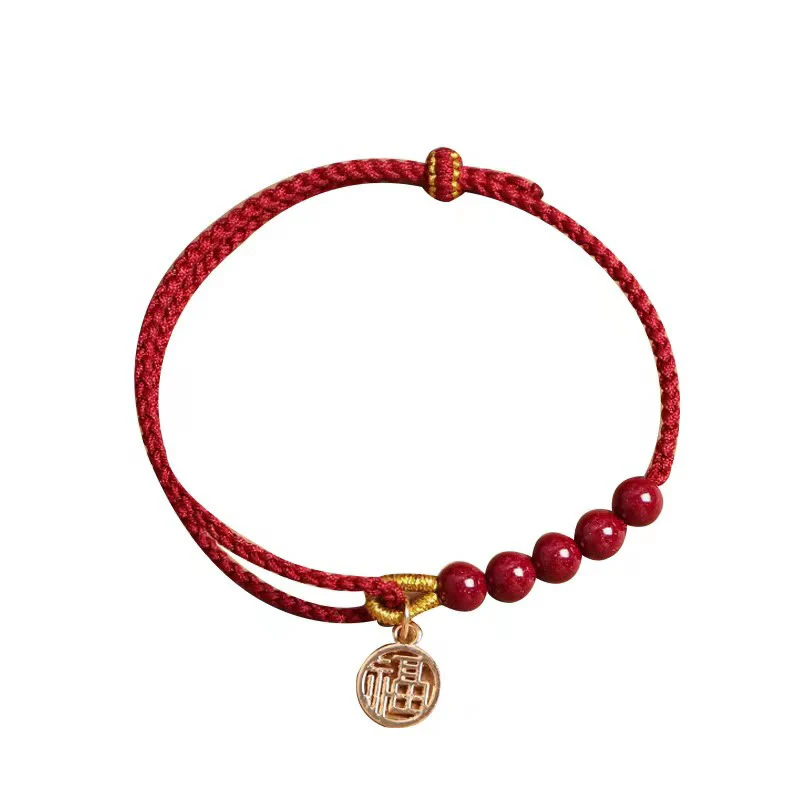 Buddha Stones, perline di carattere Fu, benedizione, braccialetto intrecciato fatto a mano con filo rosso - Image 13
