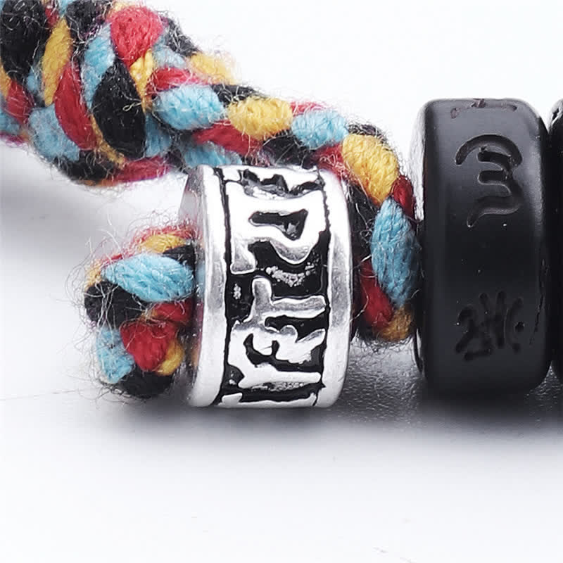 Buddha Stones Perline di guscio di cocco tibetano Braccialetto della felicità con mantra Om Mani Padme Hum inciso - Image 8