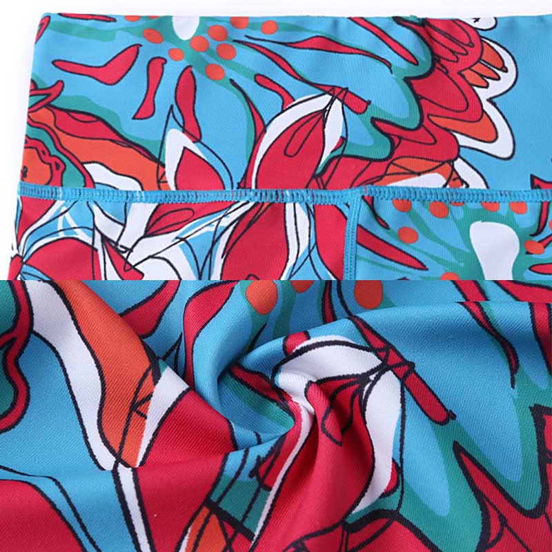 Buddha Stones Petali di fiori colorati Foglie Stampa Sport Esercizio Fitness Vita alta Leggings Pantaloni da yoga da donna - Image 22