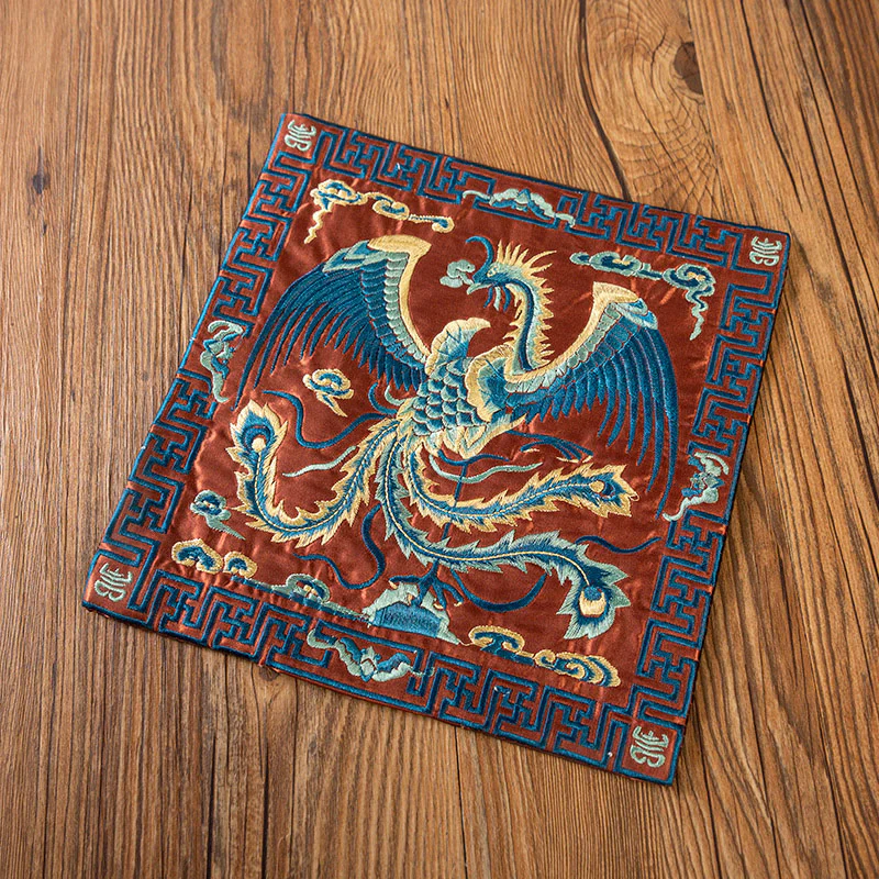 Buddha Stones Phoenix Dragon Kirin Ricamo Sottobicchiere per tazza da tè Sottobicchiere per tazza da tè Kung Fu - Image 30