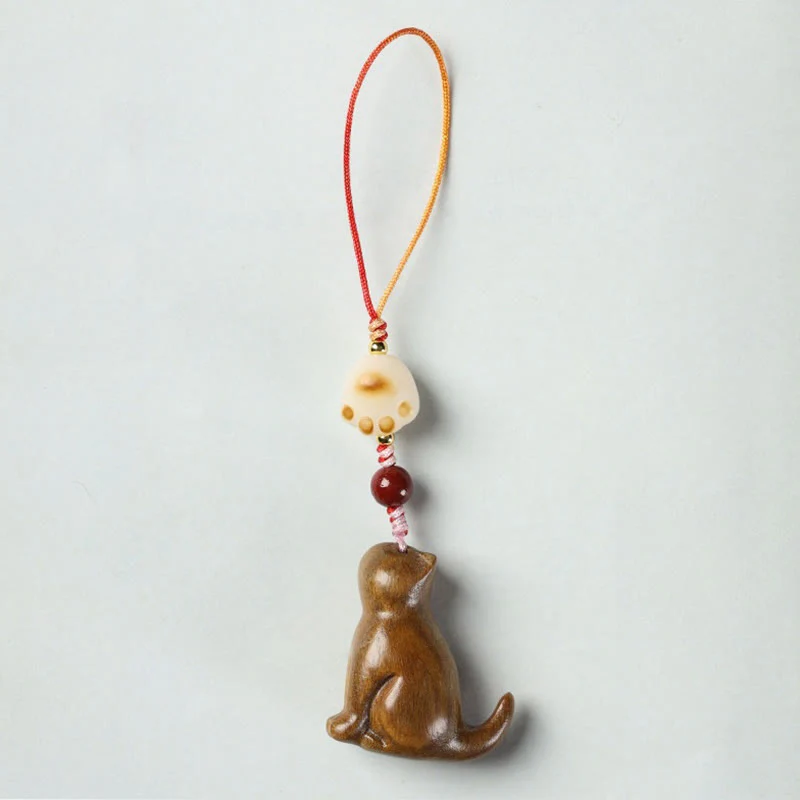 Buddha Stones Piccola foglia Sandalo rosso Sandalo verde Sandalo seduto Gatto lenitivo Telefono Decorazione appesa - Image 10