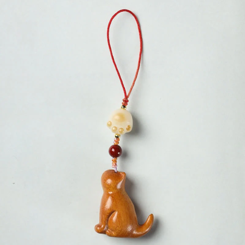 Buddha Stones Piccola foglia Sandalo rosso Sandalo verde Sandalo seduto Gatto lenitivo Telefono Decorazione appesa - Image 14