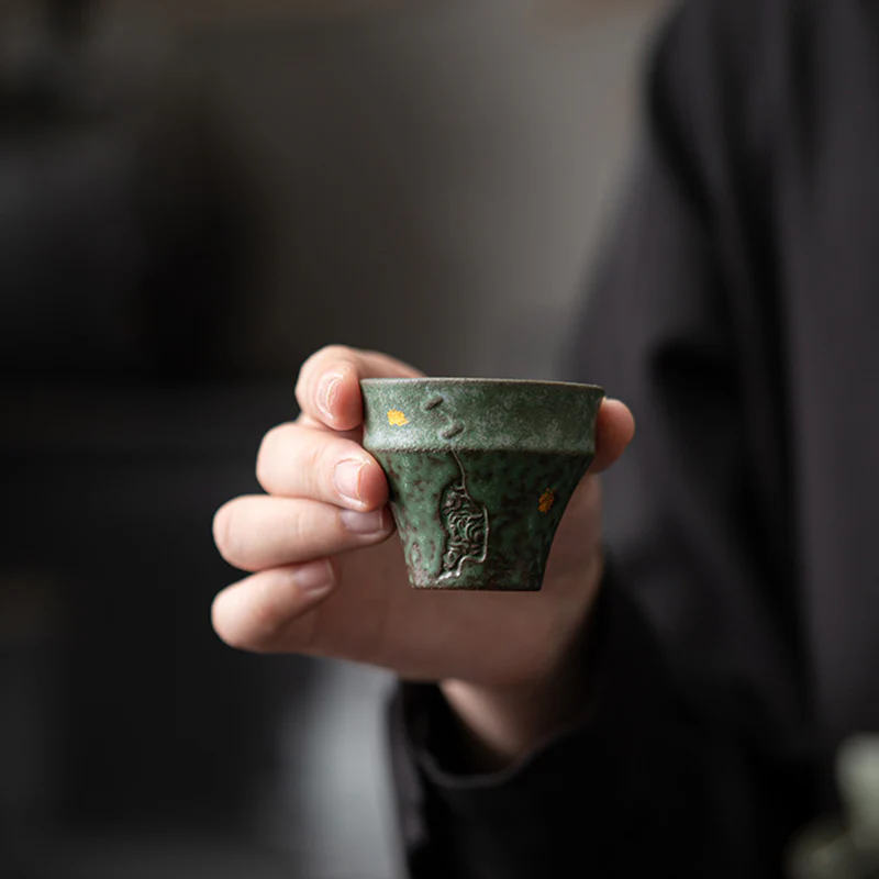 Buddha Stones Piccola tazza da tè in ceramica in stile vintage Tazza da tè Kung Fu 50 ml - Image 3