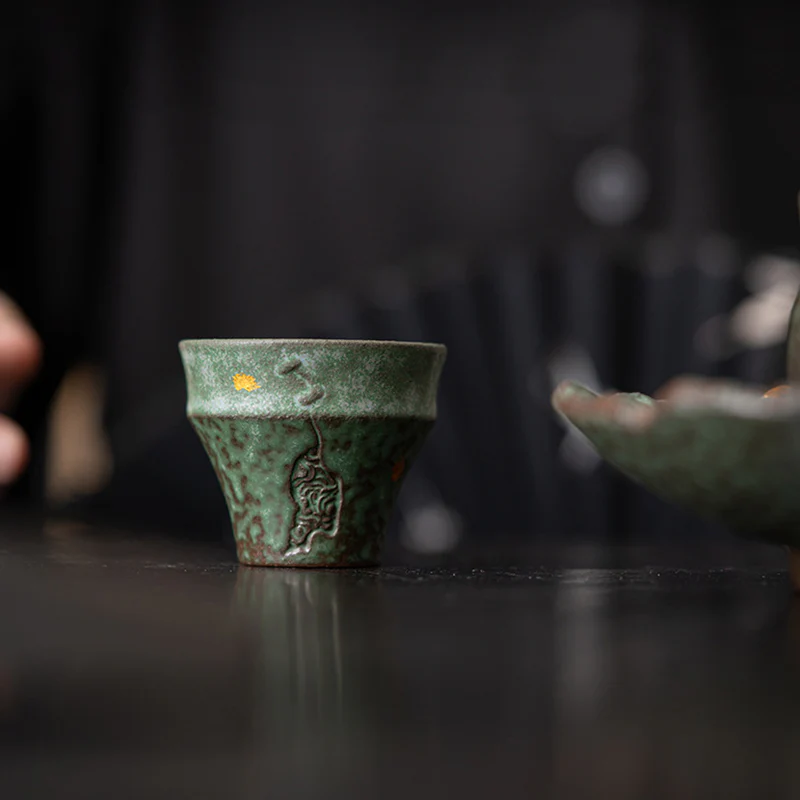 Buddha Stones Piccola tazza da tè in ceramica in stile vintage Tazza da tè Kung Fu 50 ml - Image 6
