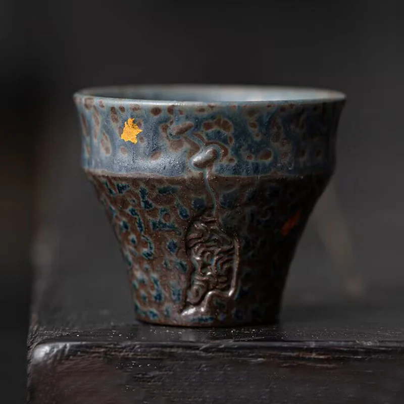 Buddha Stones Piccola tazza da tè in ceramica in stile vintage Tazza da tè Kung Fu 50 ml - Image 9