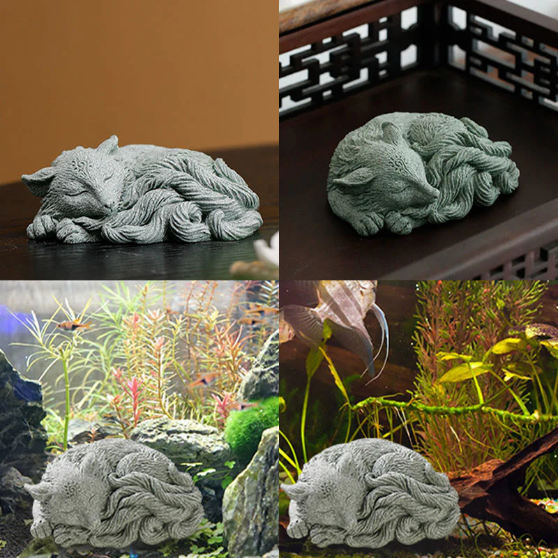 Buddha Stones Piccola volpe a nove code Protezione Casa Tè Animale domestico Figurina Decorazione - Image 7
