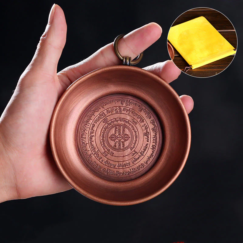 Buddha Stones Piccolo altare di preghiera in rame Porta incenso portatile Salvia Smudging Rituali Usa oggetti