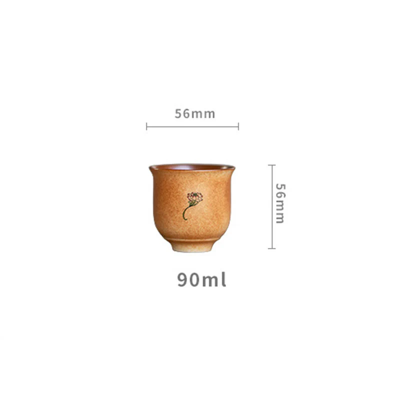 Buddha Stones Piccolo Dunhuang Affreschi Loto Tazza da tè in ceramica Tazza da tè Kung Fu 90ml - Image 10