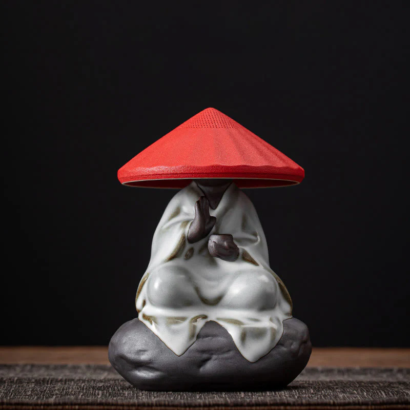 Buddha Stones Piccolo monaco Zen Cappello Colino Accessori da tè in ceramica Figurina Decorazione per la casa - Image 13
