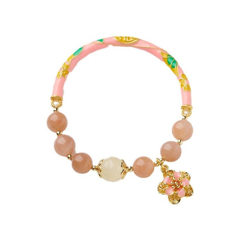Buddha Stones Pietra del sole naturale Giada di seta dorata Fiore Charm Bracciale della ricchezza Braccialetto - Image 8