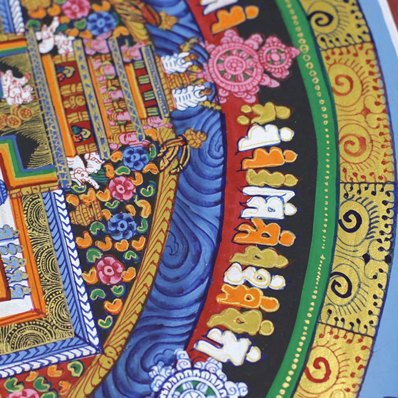 Buddha Stones Pittura Thangka tibetana, benedizione, decorazione fatta a mano - Image 5