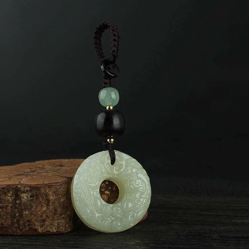 Buddha Stones PiXiu Jade Peace Buckle Abbondanza Ricchezza Portachiavi - Image 10