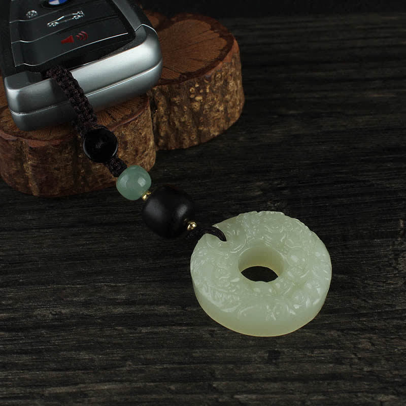 Buddha Stones PiXiu Jade Peace Buckle Abbondanza Ricchezza Portachiavi - Image 13